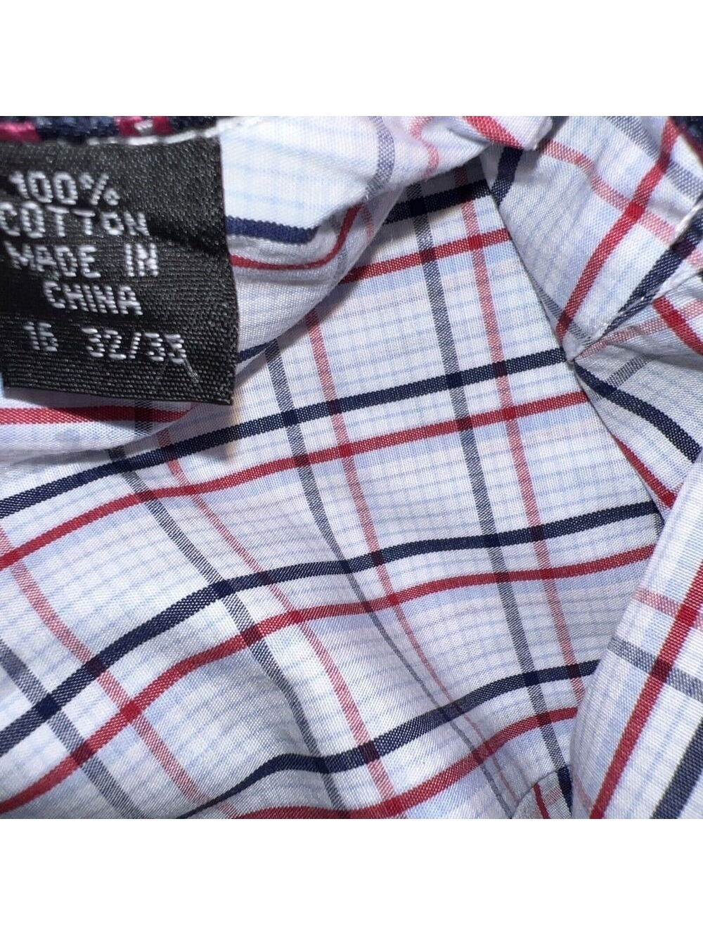 English Laundry Men's 16 32/33 Flip Cuff Shirt Button plaid - Picture 5 of 9